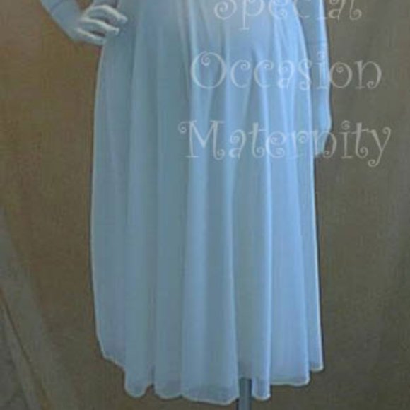 Misses Cocktail White Chiffon Shoulder Dress Plus - Picture 2 of 2